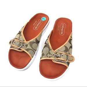Coach Canvas Sandal Flat Slides size 7.5